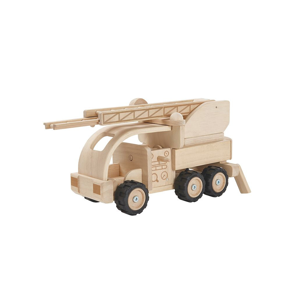 PlanToys Wooden Fire Truck with Extendable Ladder