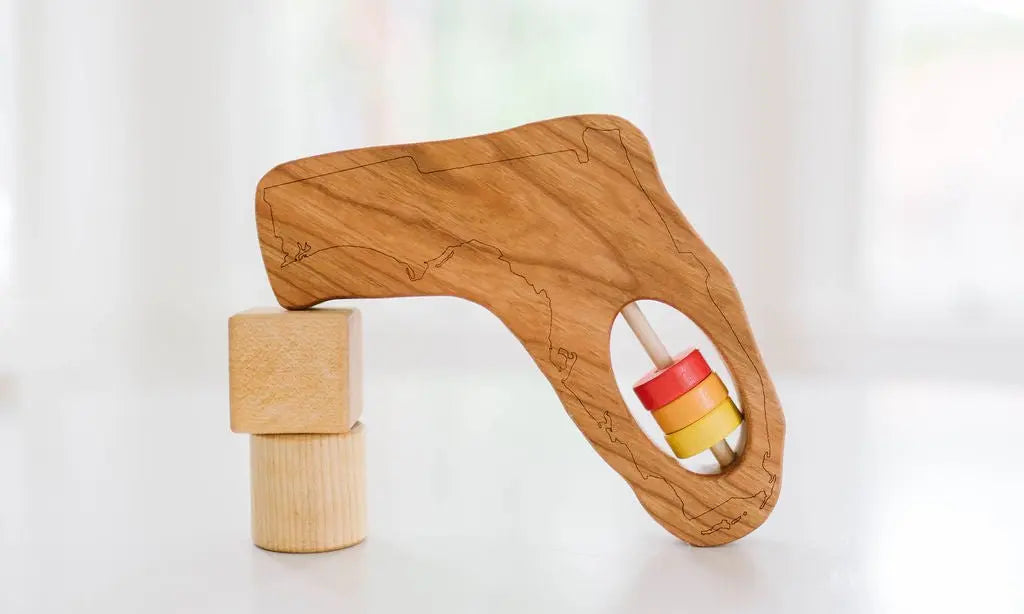 Florida State Wooden Baby Rattle™ | Made in the USA | State Rattle | The Baby Penguin