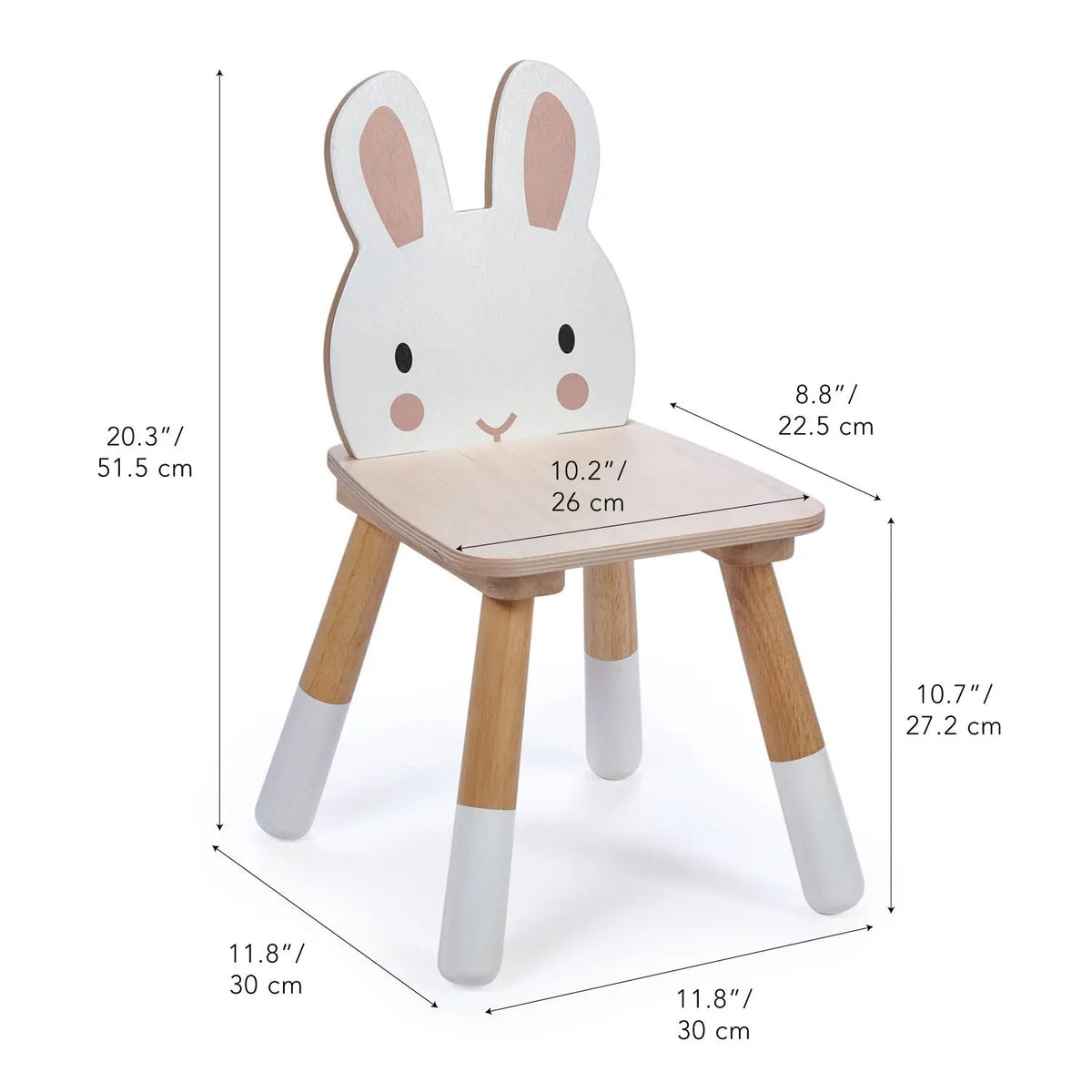 Tender Leaf Forest Rabbit Wooden Chair for Kids