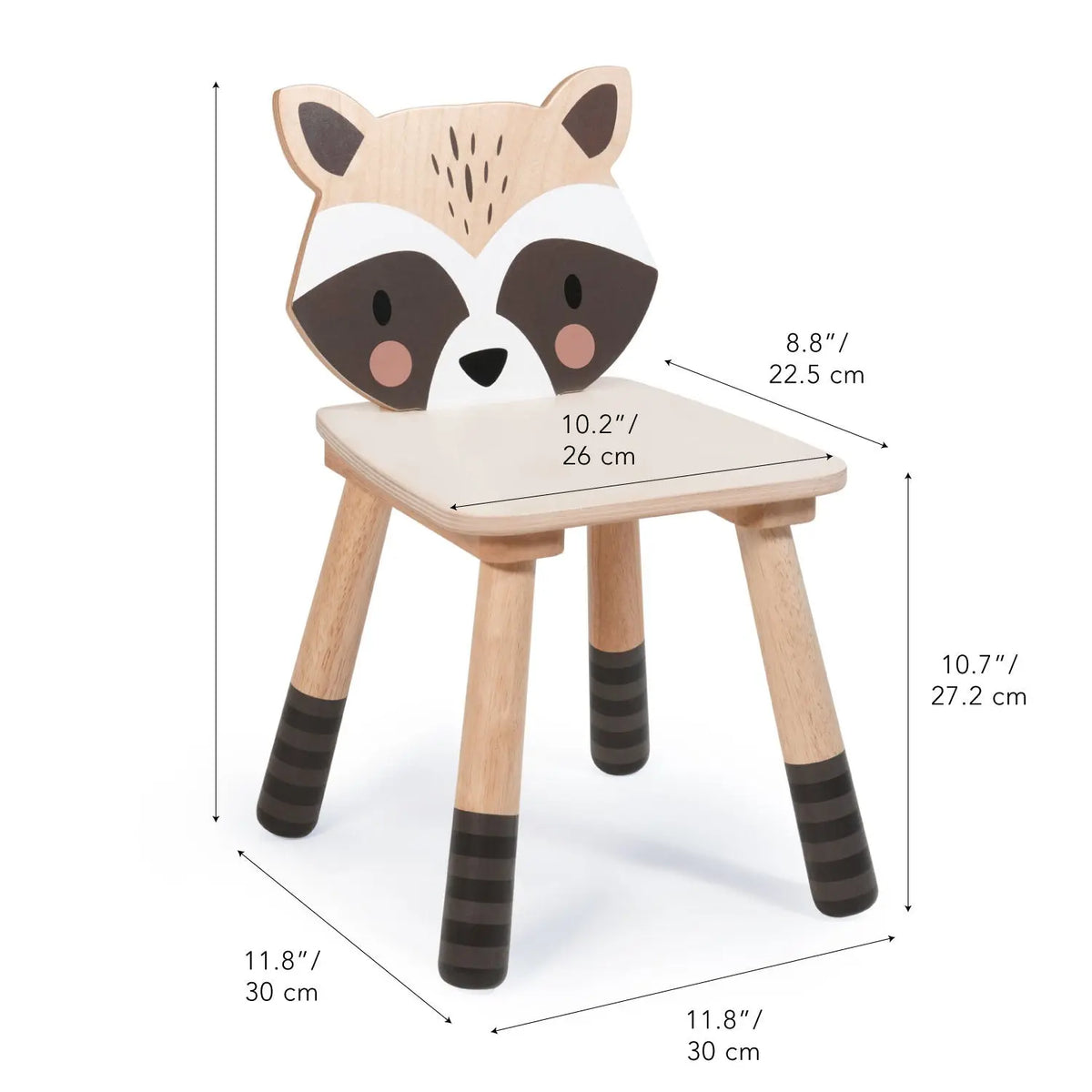 Tender Leaf Forest Raccoon Wooden Chair for Kids
