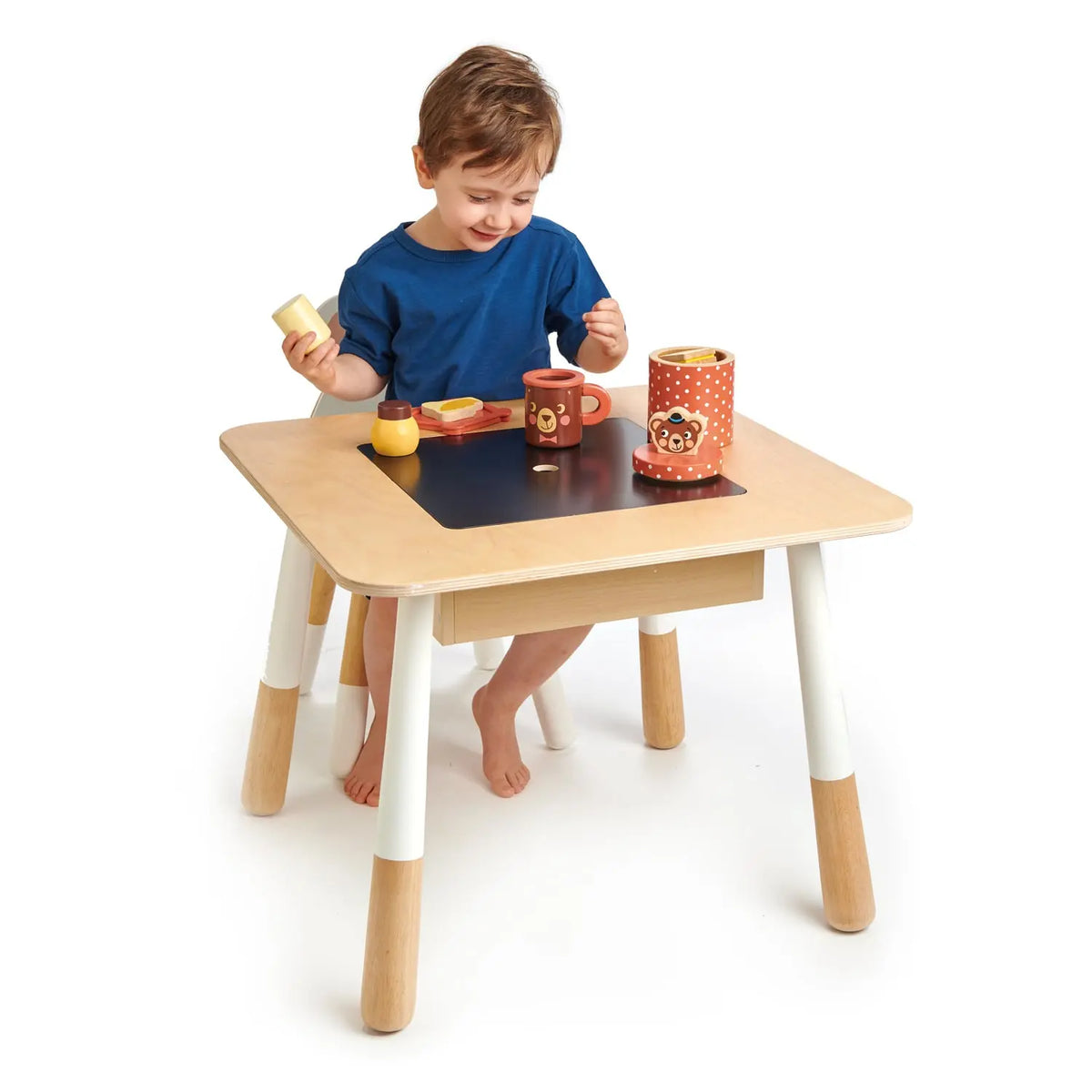 Tender Leaf Forest Wooden Table with Chalkboard Storage