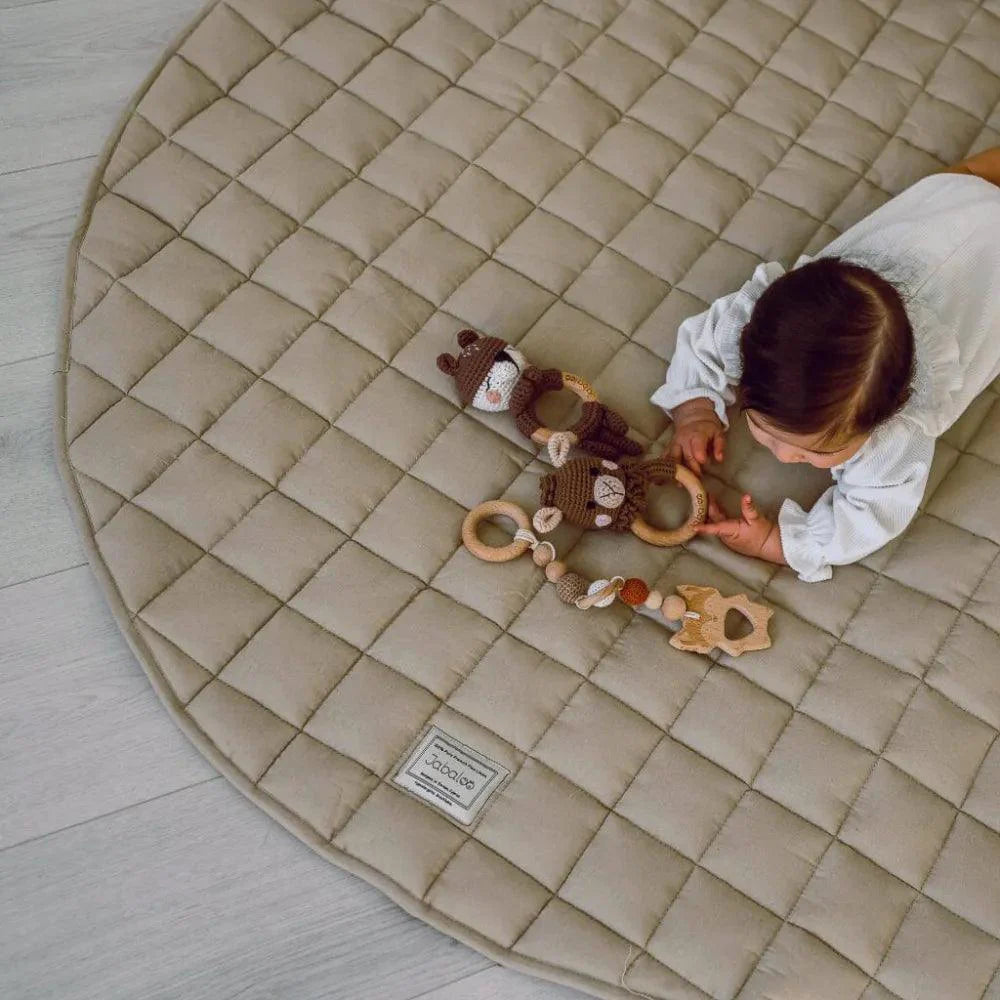 French Linen Baby Playmat - Cappuccino - The Baby Penguin