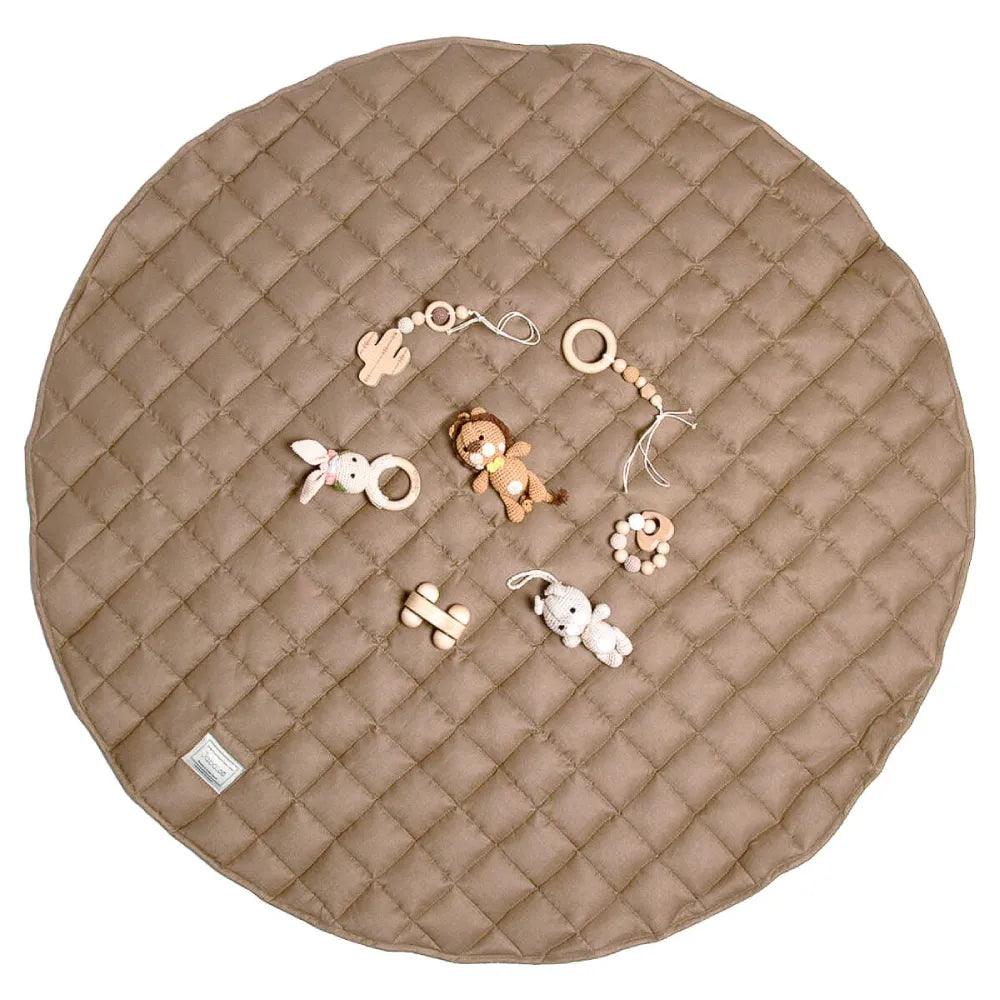 French Linen Baby Playmat - Chestnut - The Baby Penguin