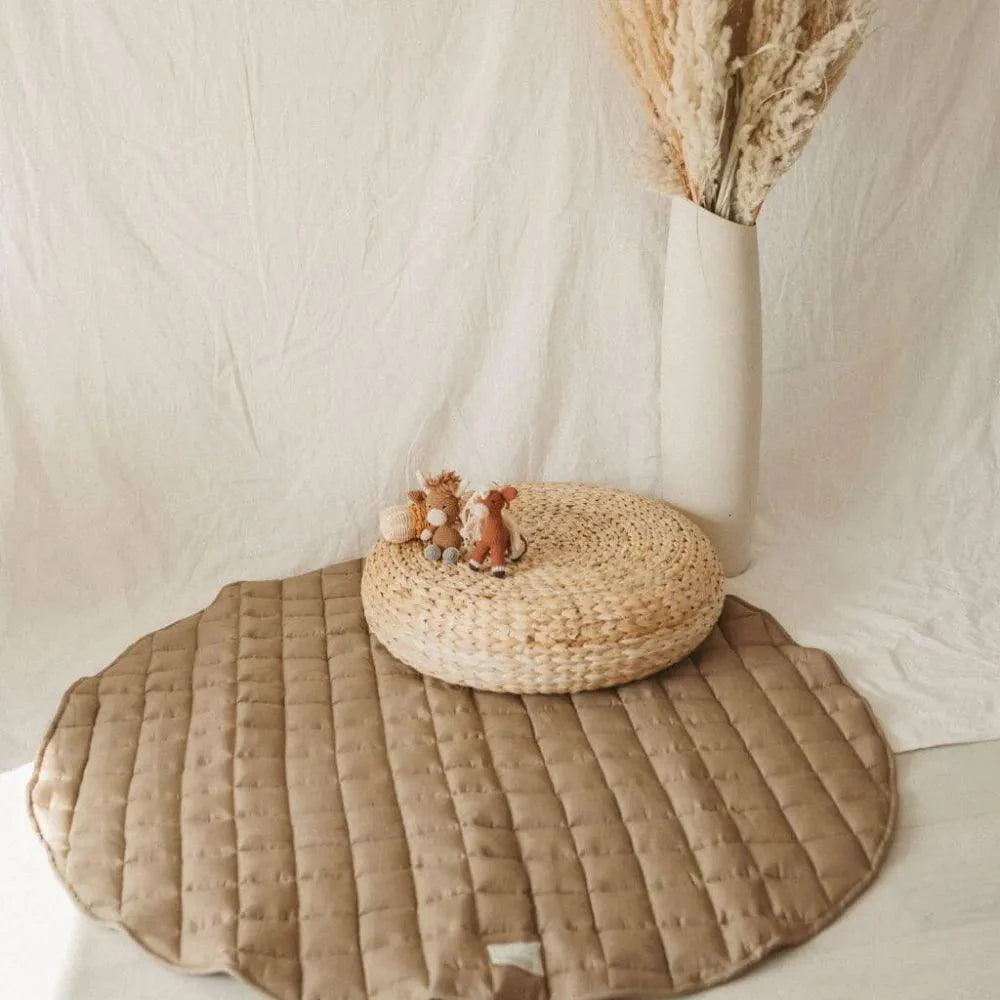 French Linen Baby Playmat - Chestnut - The Baby Penguin