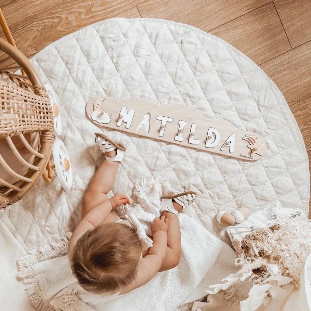 French Linen Baby Playmat - Natural - The Baby Penguin
