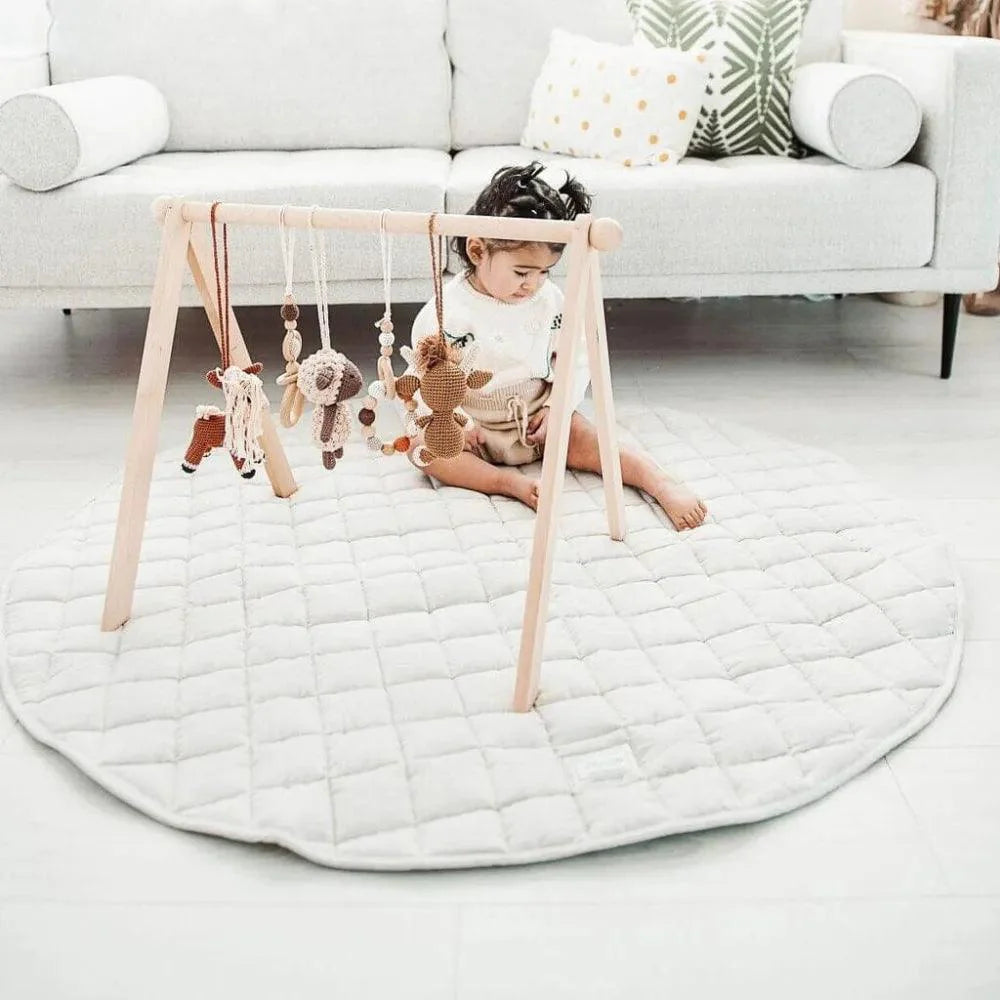 French Linen Baby Playmat - Natural - The Baby Penguin