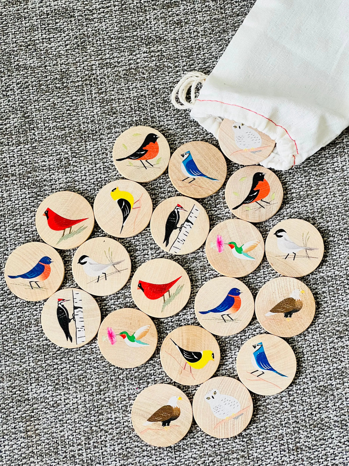 Games To Go Birds Memory | Made in USA | Games to Go Maple Landmark