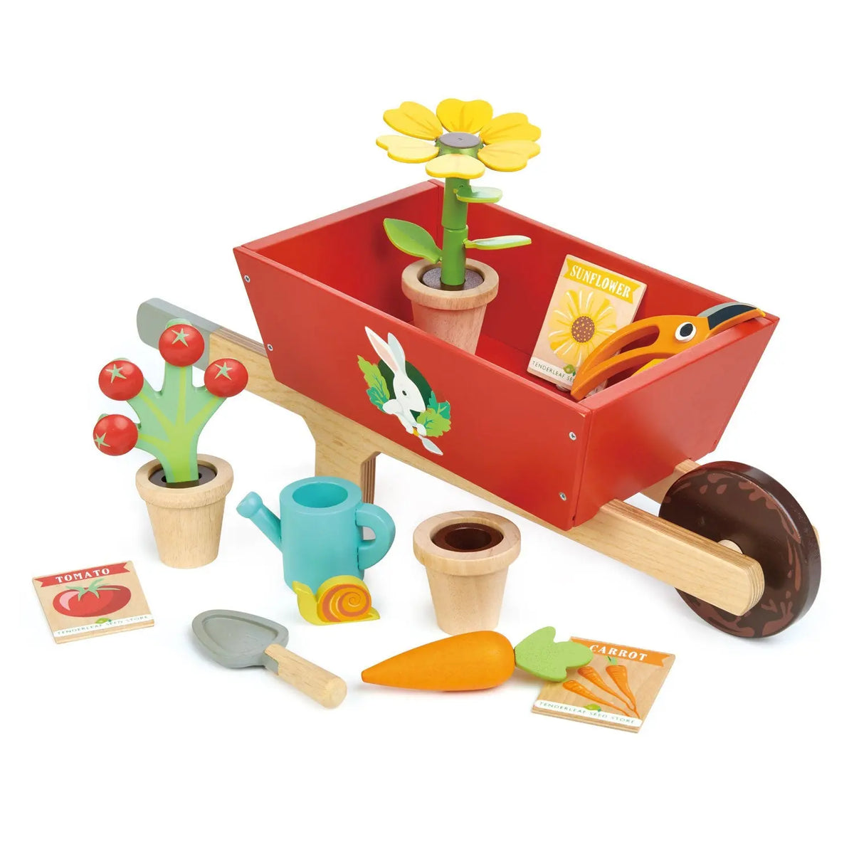 Tender Leaf Garden Wheelbarrow Wooden Play Set