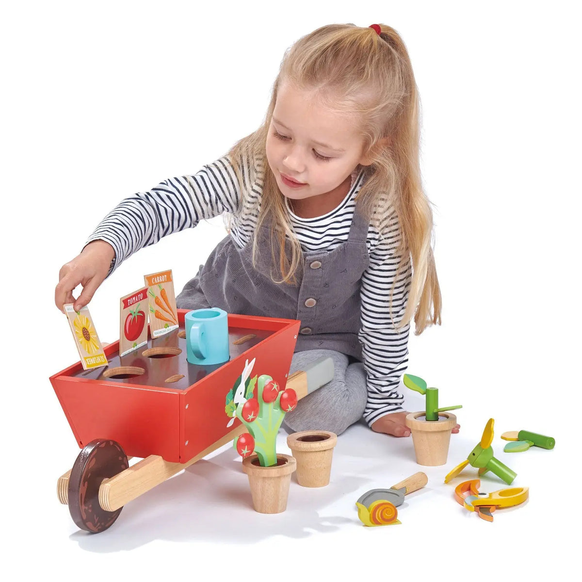 Tender Leaf Garden Wheelbarrow Wooden Play Set