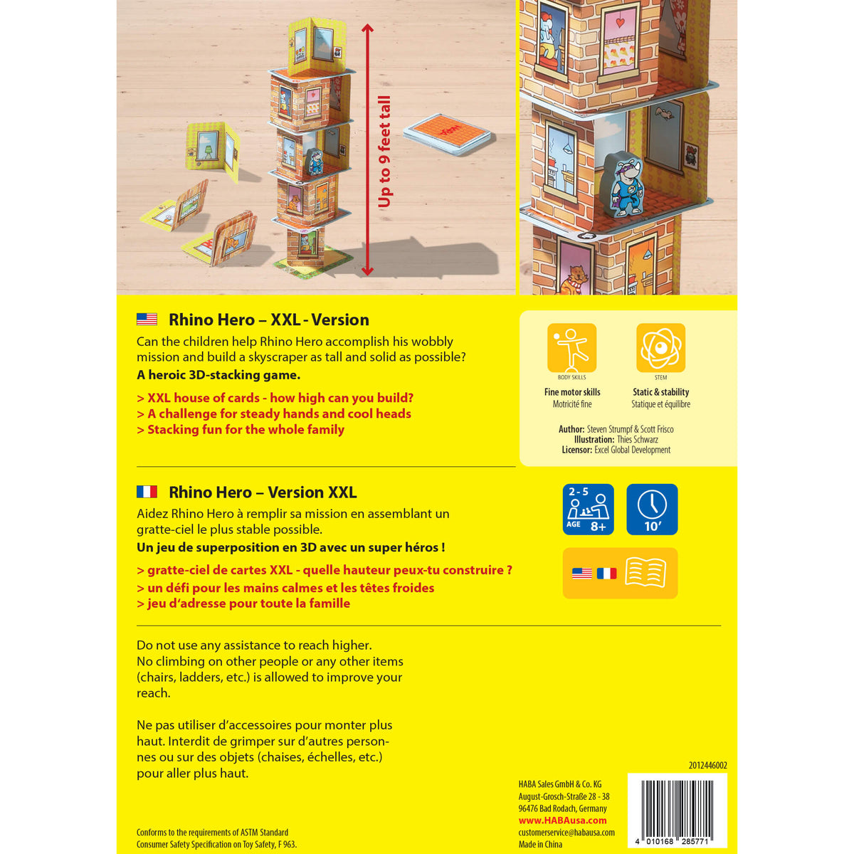 Giant Rhino Hero XXL Stacking Cards Game - The Baby Penguin