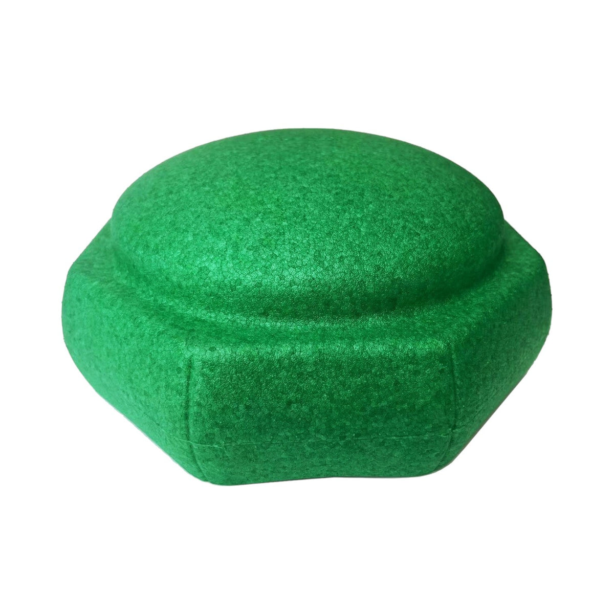 Green EPP balance step with raised circular top on a white background