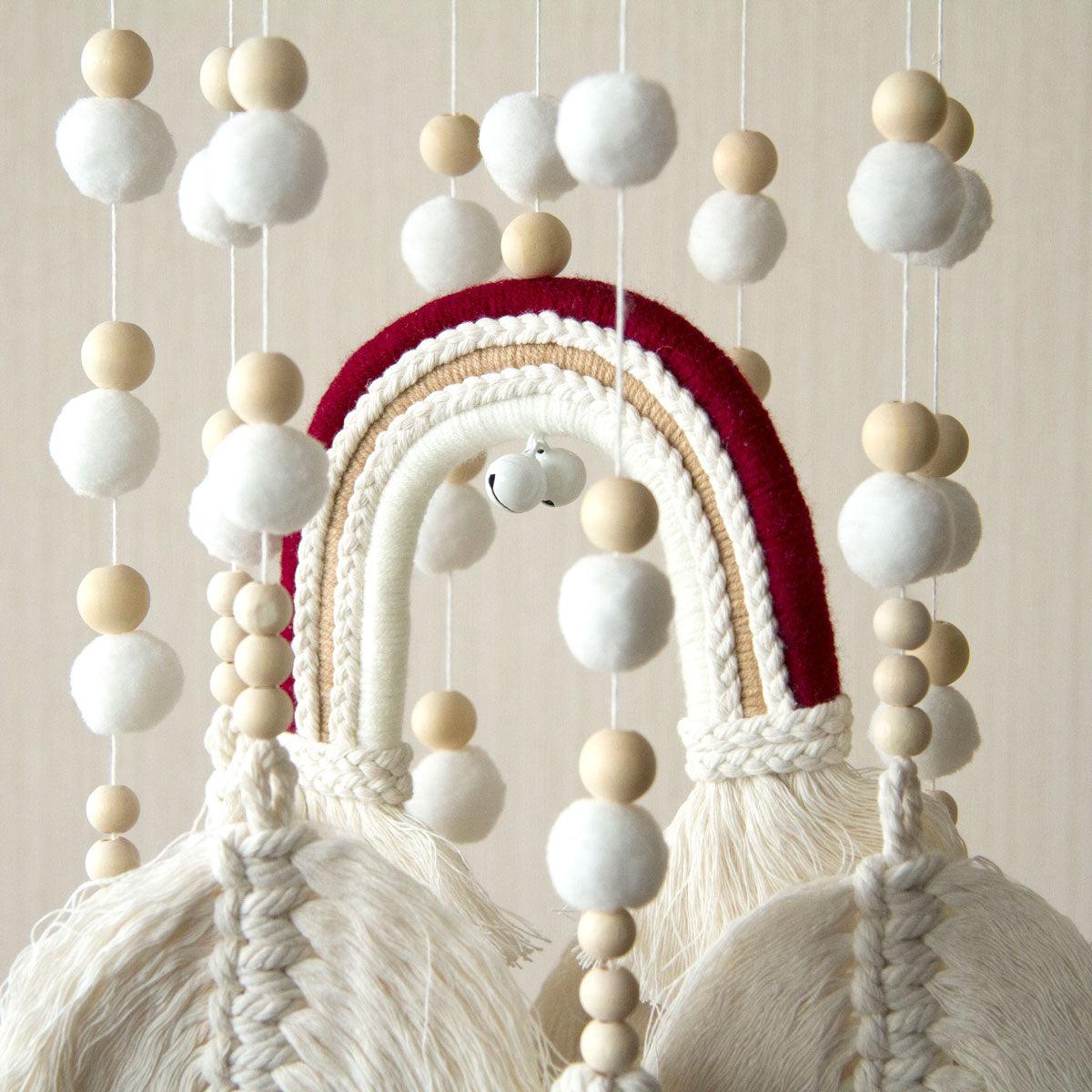 Handmade Boho Nursery Mobile | Macrame Rainbow - The Baby Penguin