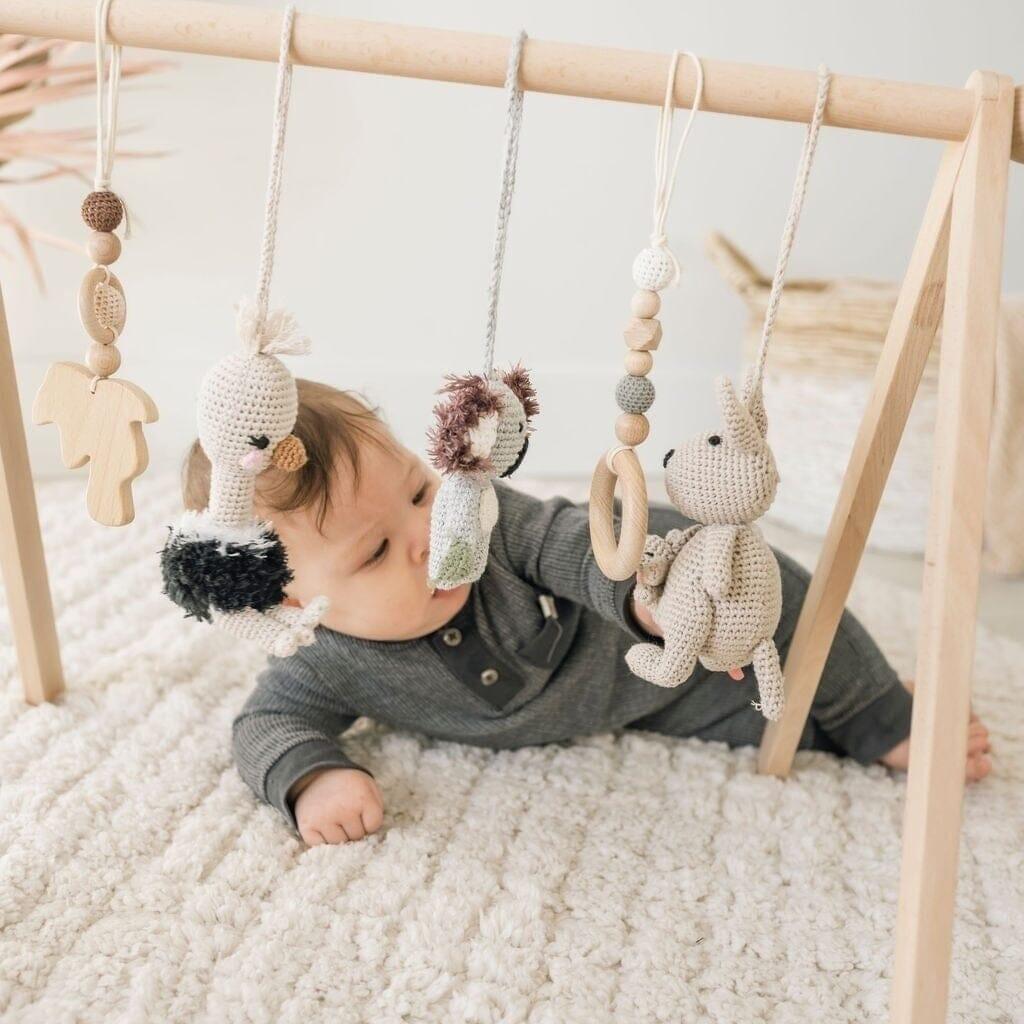 Handmade Crochet Toys for Baby Gym | Australian friends - The Baby Penguin