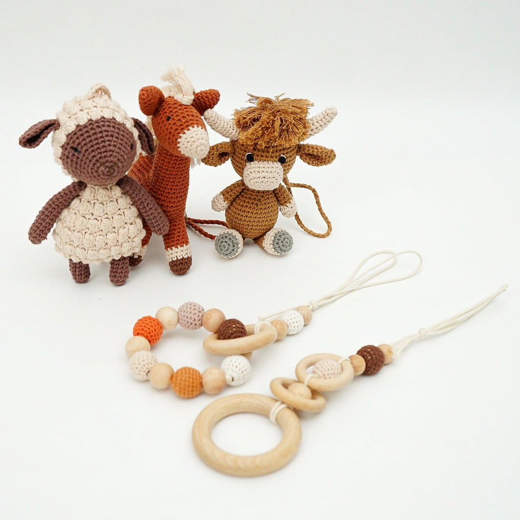 Handmade Crochet Toys for Baby Gym | Farm House - The Baby Penguin