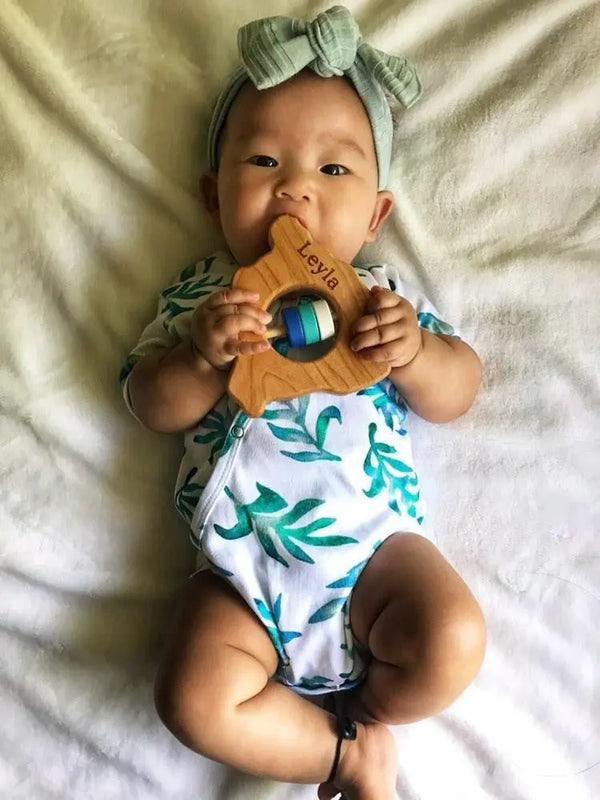 Hawaii State Big Island Wooden Baby Rattle™ | Made in the USA | State Rattle | The Baby Penguin