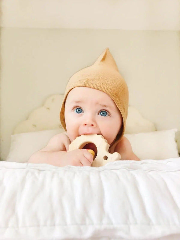 Hedgehog Wooden Baby Grasping Toy | Made in the USA | Baby Soothers | The Baby Penguin