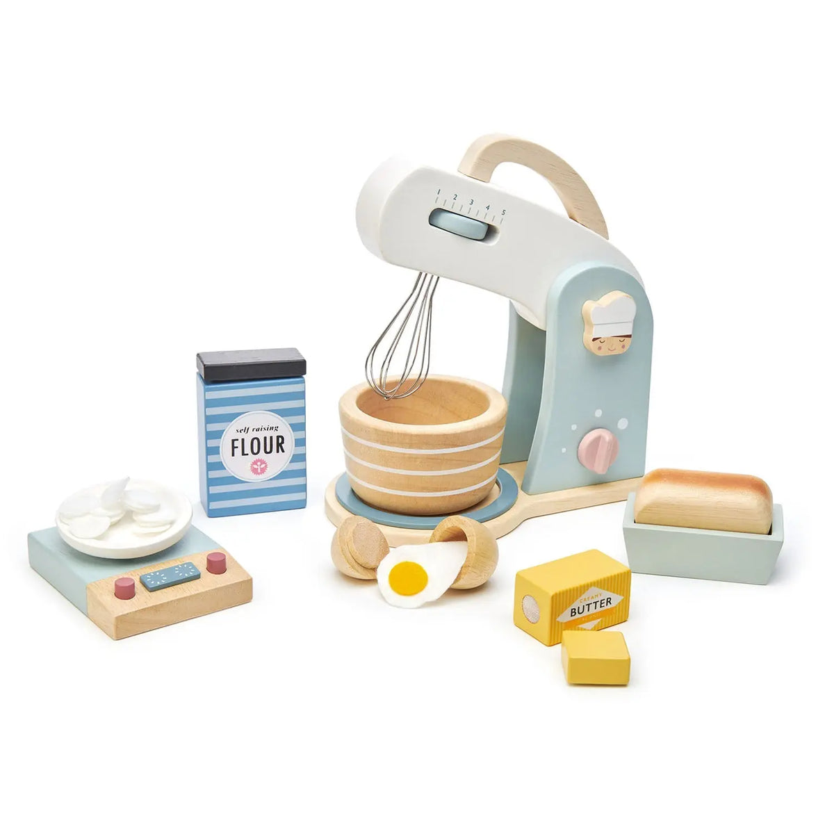 Tender Leaf Home Baking Wooden Mixer Play Set