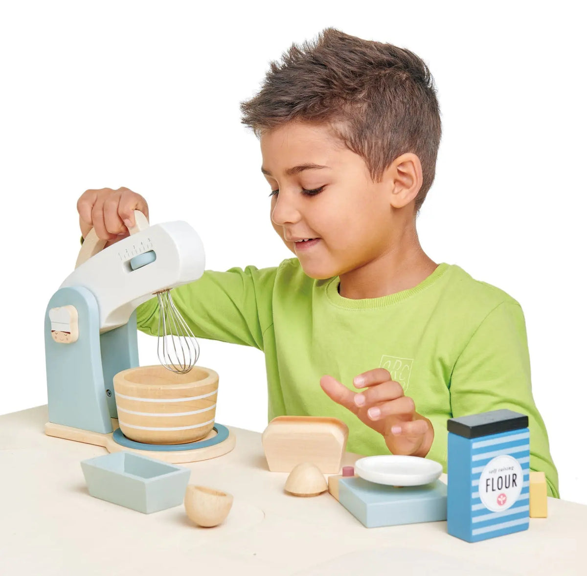 Tender Leaf Home Baking Wooden Mixer Play Set
