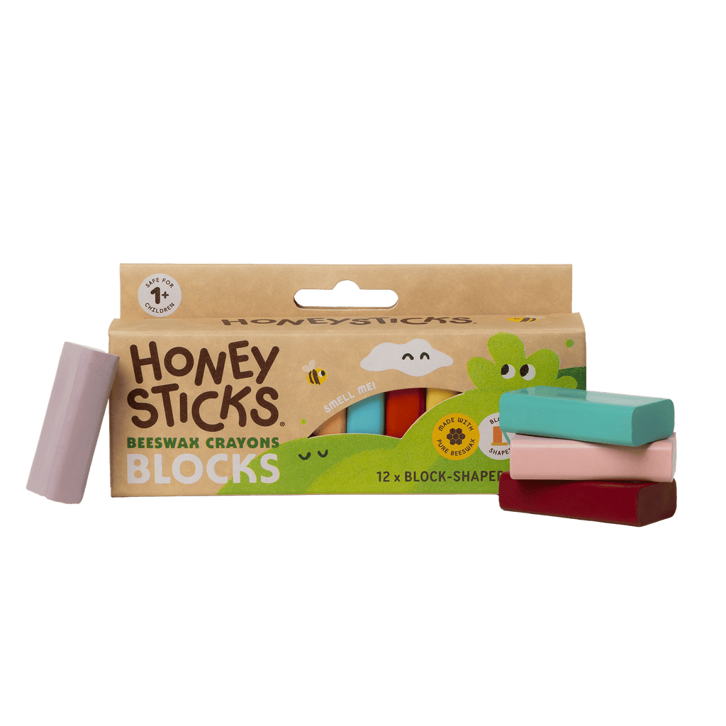 Honeysticks Beeswax Crayons Blocks 12pk - The Baby Penguin