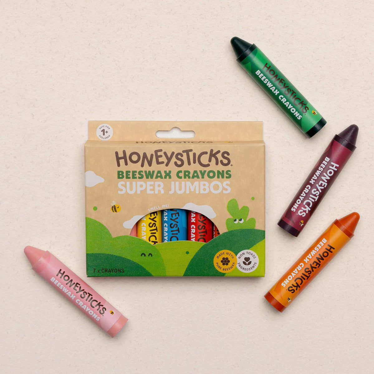 Honeysticks Beeswax Crayons Super Jumbos 7pk - The Baby Penguin