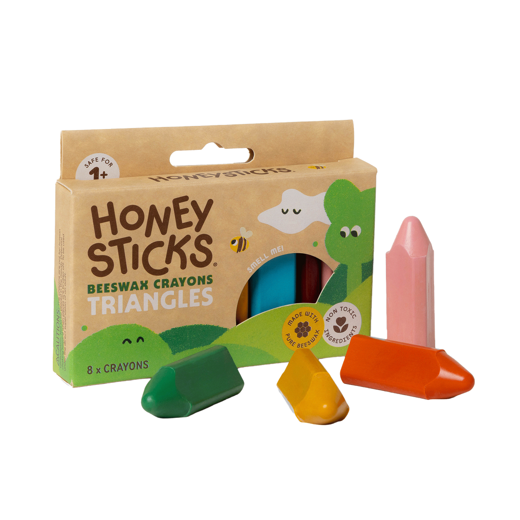 Honeysticks Beeswax Crayons Triangles 8pk - The Baby Penguin