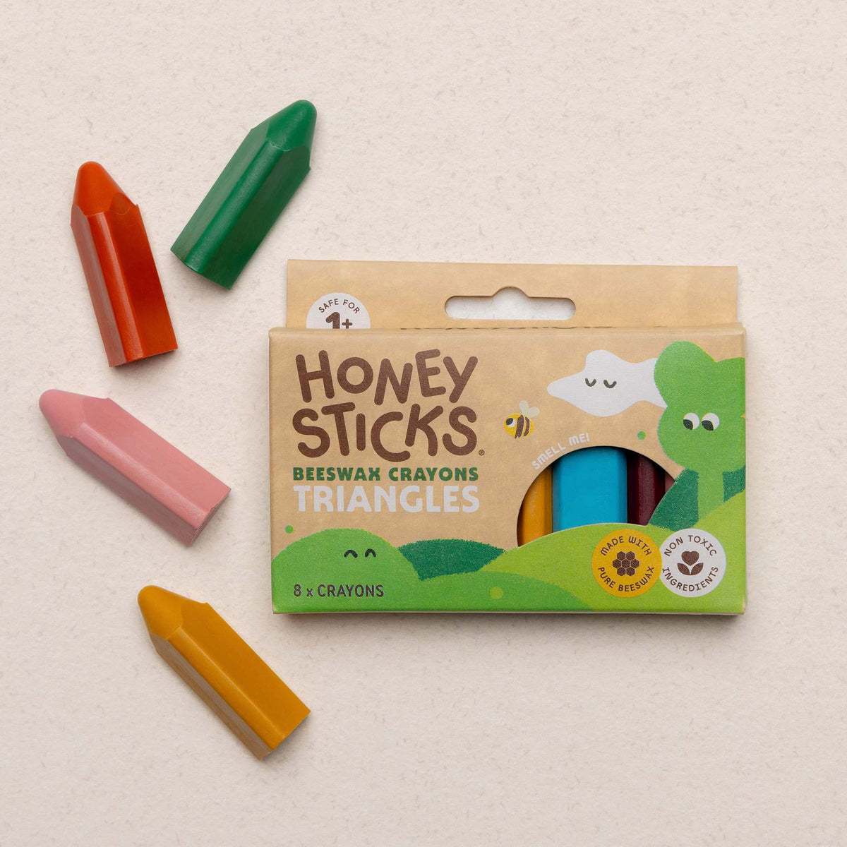 Honeysticks Beeswax Crayons Triangles 8pk - The Baby Penguin