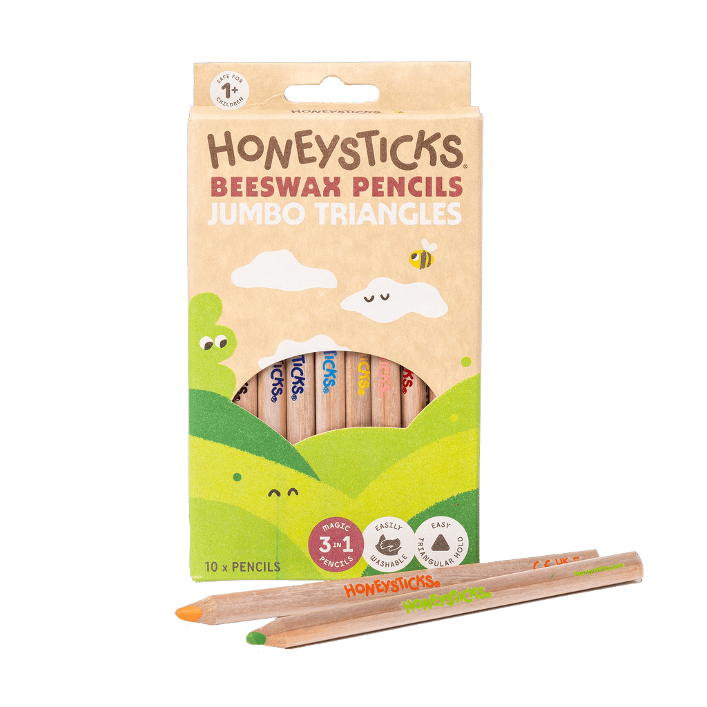 Honeysticks Magic 3-in-1 Beeswax Pencils Jumbo Triangles 10pk - The Baby Penguin