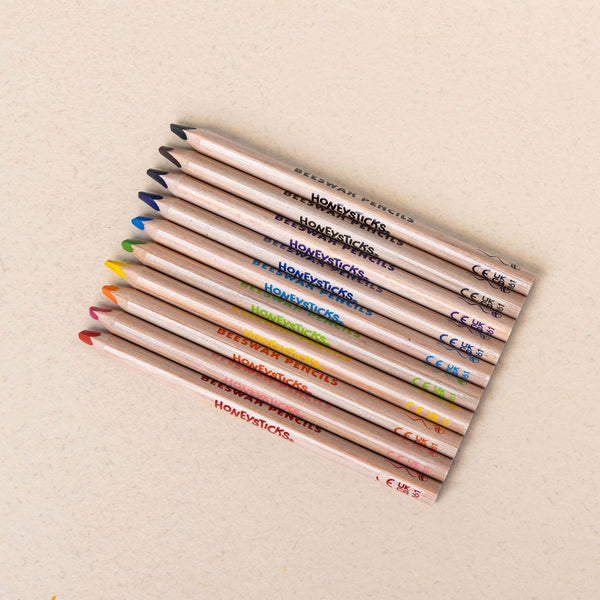 Honeysticks Magic 3-in-1 Beeswax Pencils Jumbo Triangles 10pk - The Baby Penguin