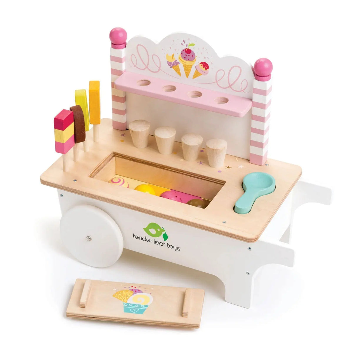 Tender Leaf Ice Cream Cart Wooden Play Set