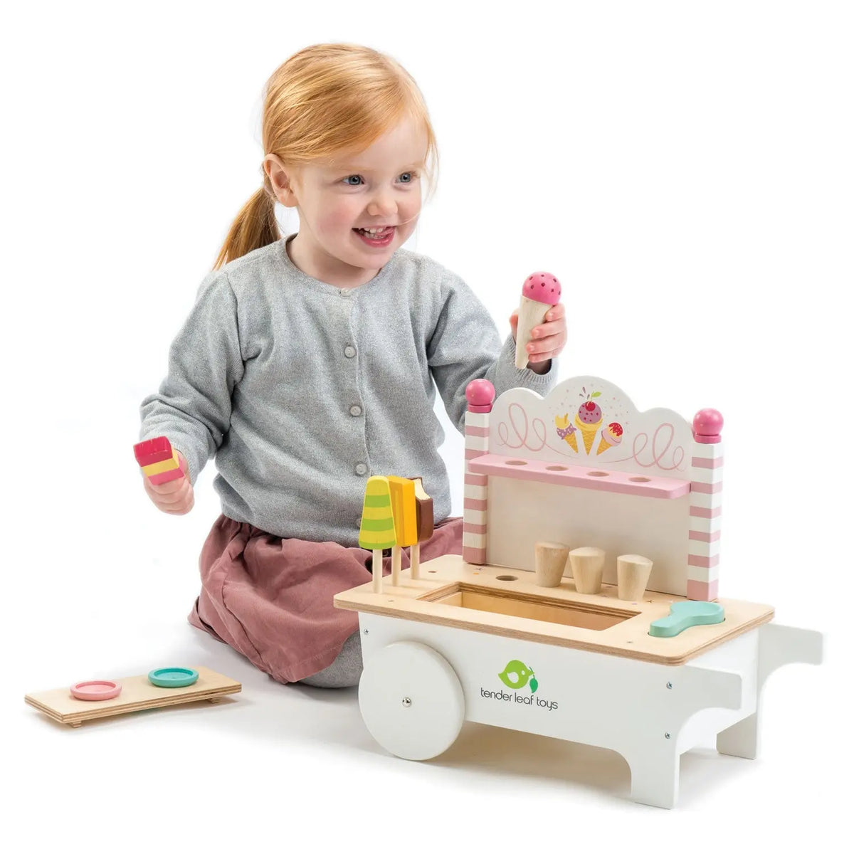Tender Leaf Ice Cream Cart Wooden Play Set