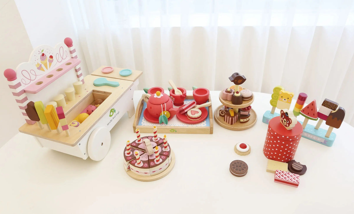 Tender Leaf Ice Cream Cart Wooden Play Set
