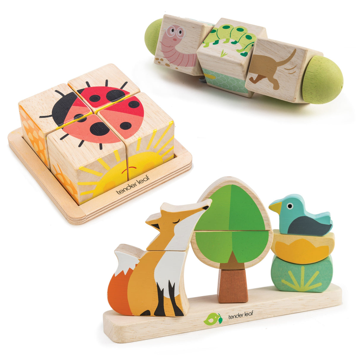 Tender Leaf Toddler Wooden Blocks and Stacker Collection