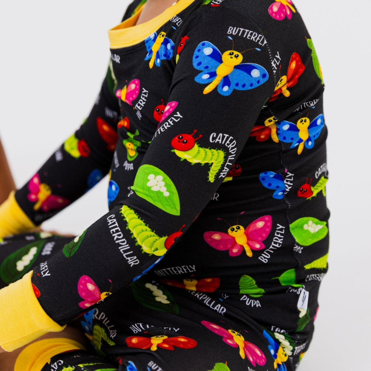 Close-up of the sleeve and cuff on Bam & Stitch It's Morphing Time! Long Sleeve Pajamas.