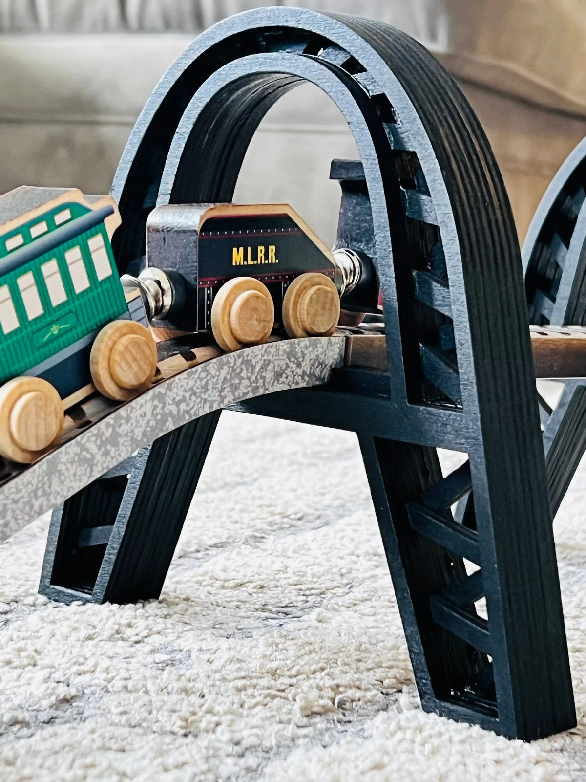 Jubilee Arch Wooden Train Bridge Support | USA NameTrains Maple Landmark