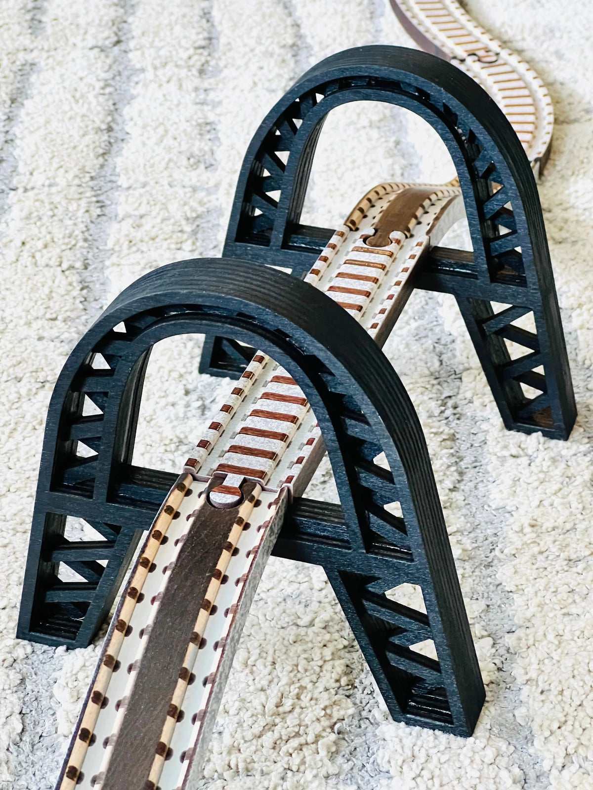 Jubilee Arch Wooden Train Bridge Support | USA NameTrains Maple Landmark
