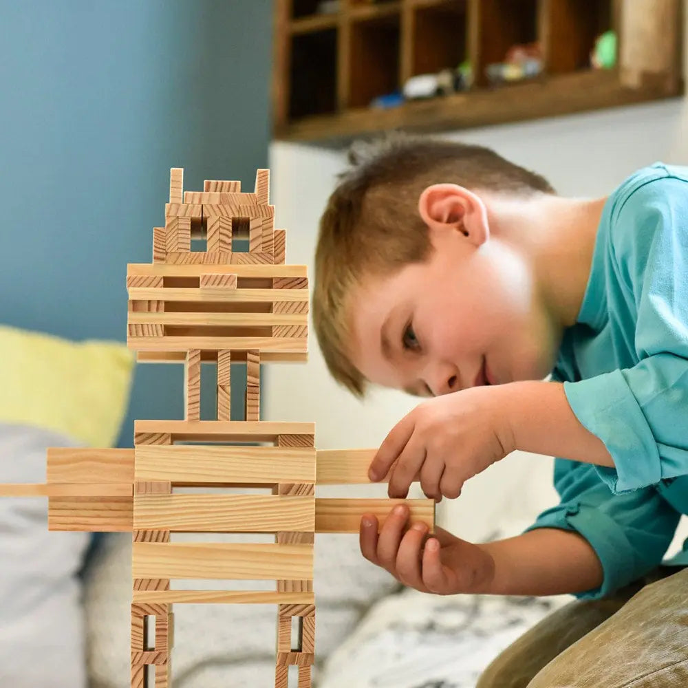KAPLA 100 Natural Wooden Building Planks Case