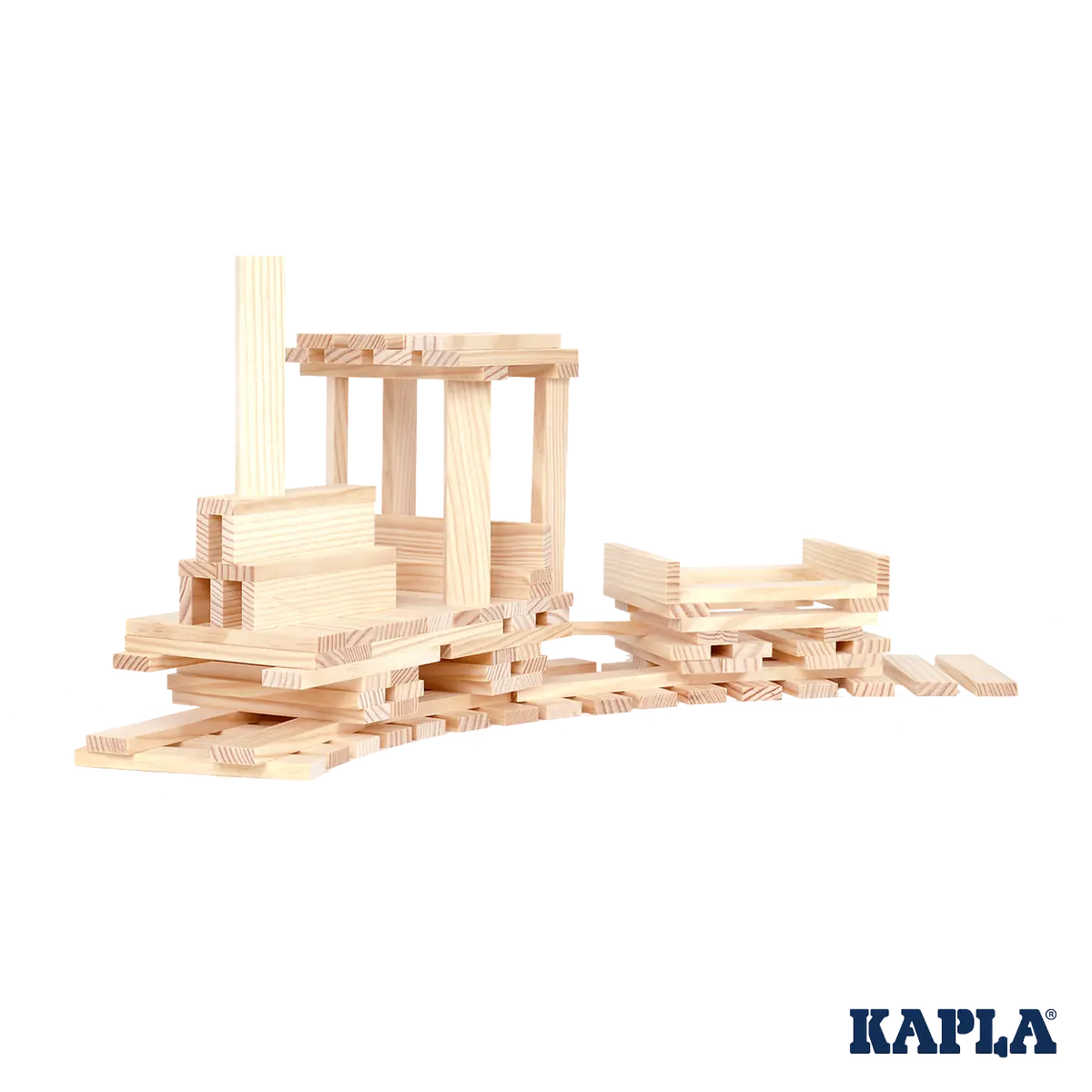 KAPLA 100 Natural Wooden Building Planks Case