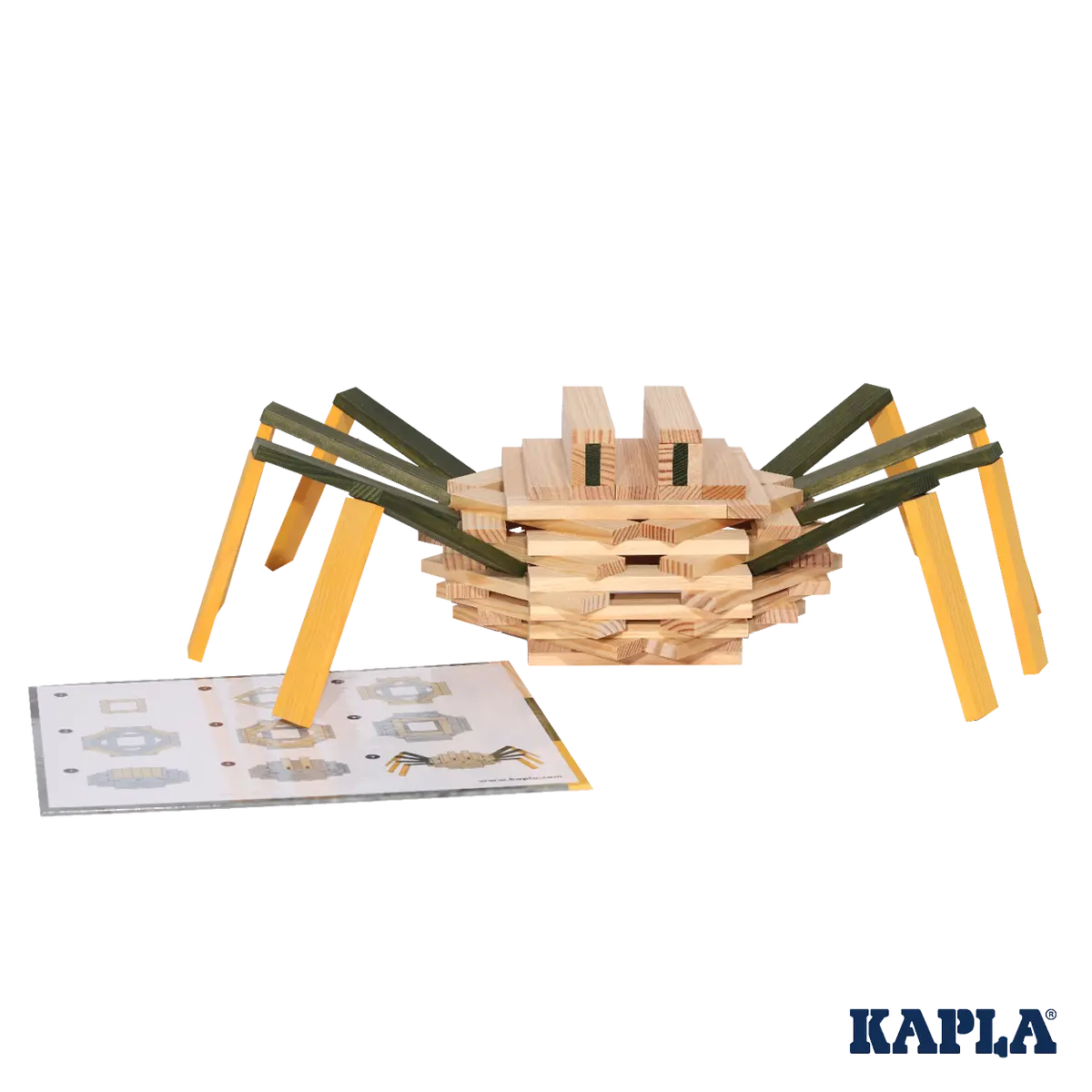 KAPLA Spider 75-Piece Wooden Building Planks Case