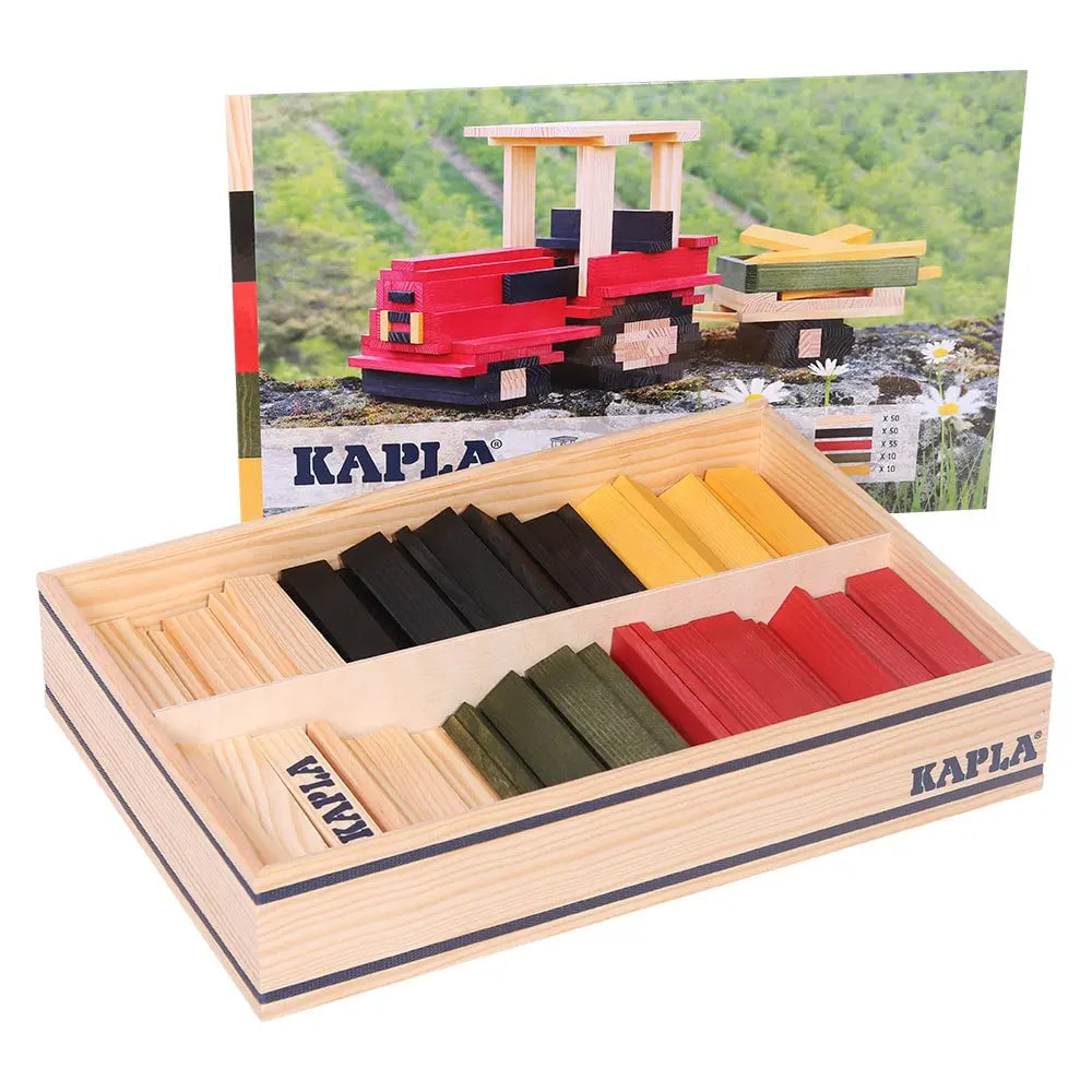 KAPLA Tractor 155-Piece Wooden Building Planks Case