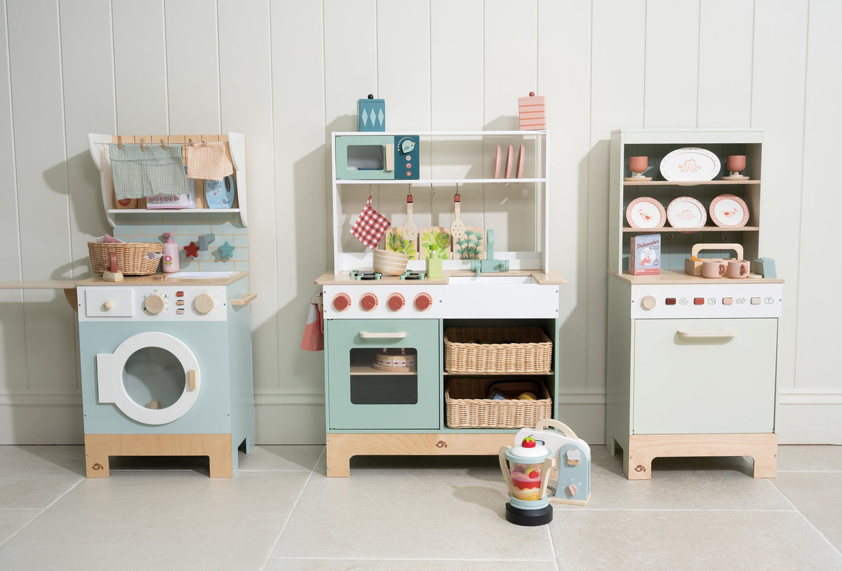 Tender Leaf Wooden Kitchen Dresser and Play Dishwasher
