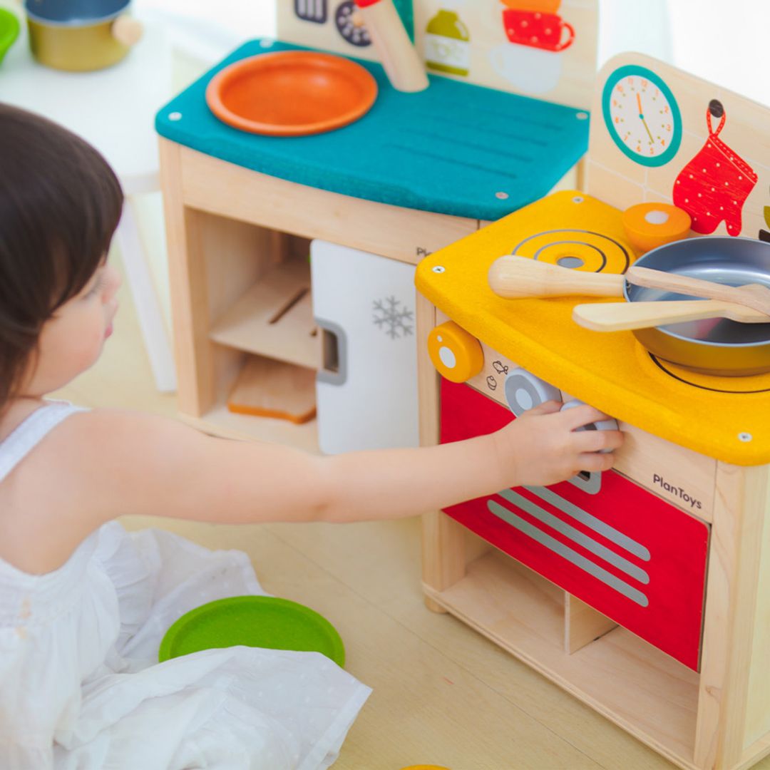 PlanToys Wooden Play Kitchen with Cookware