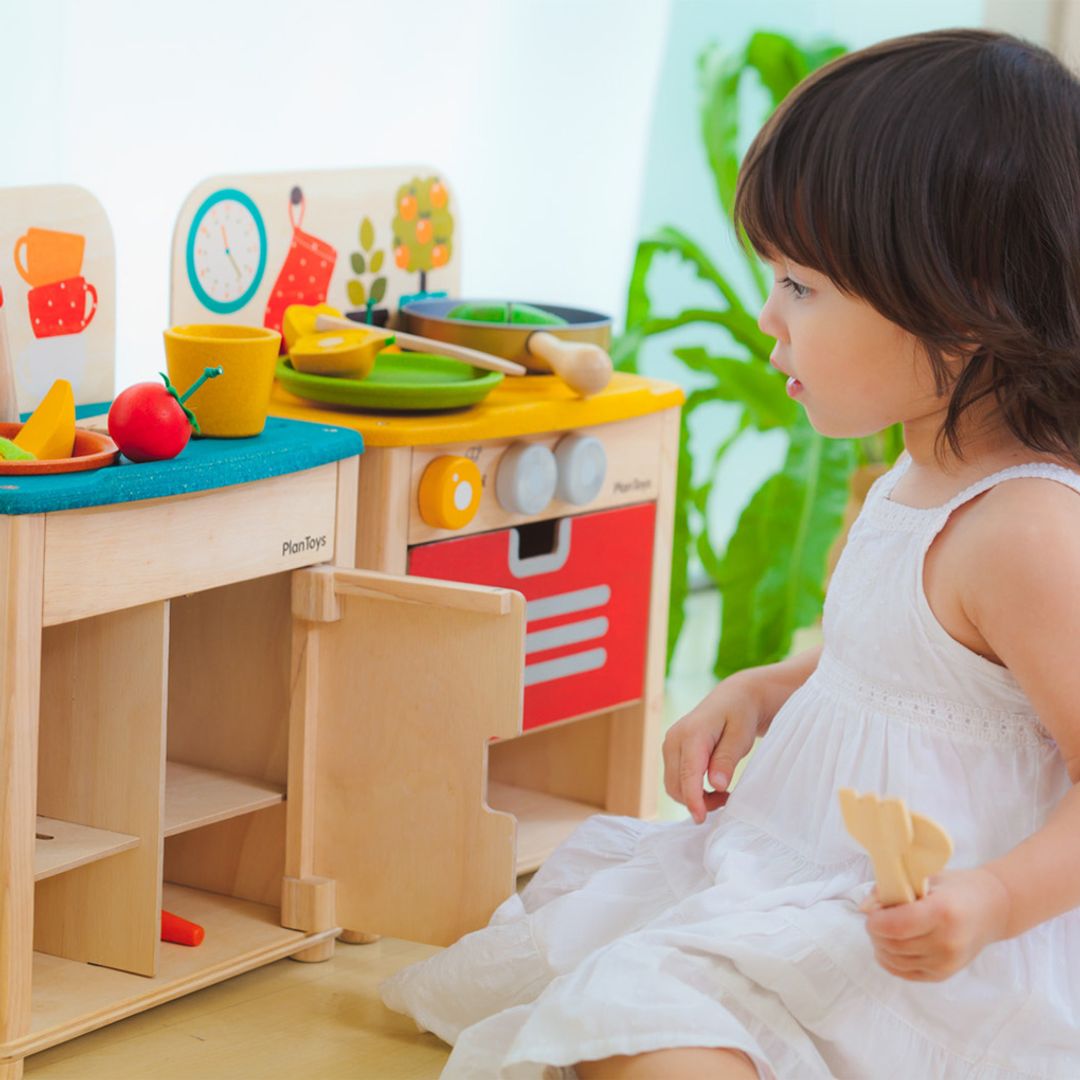 PlanToys Wooden Play Kitchen with Cookware