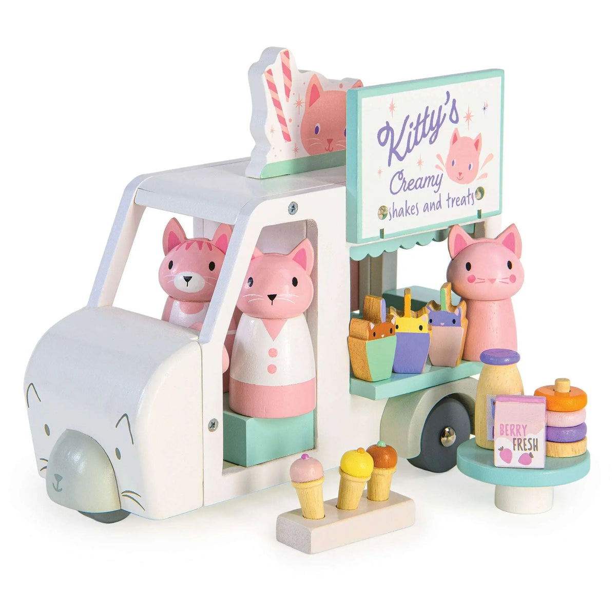 Tender Leaf Kitty's Milkshake Wooden Van Play Set