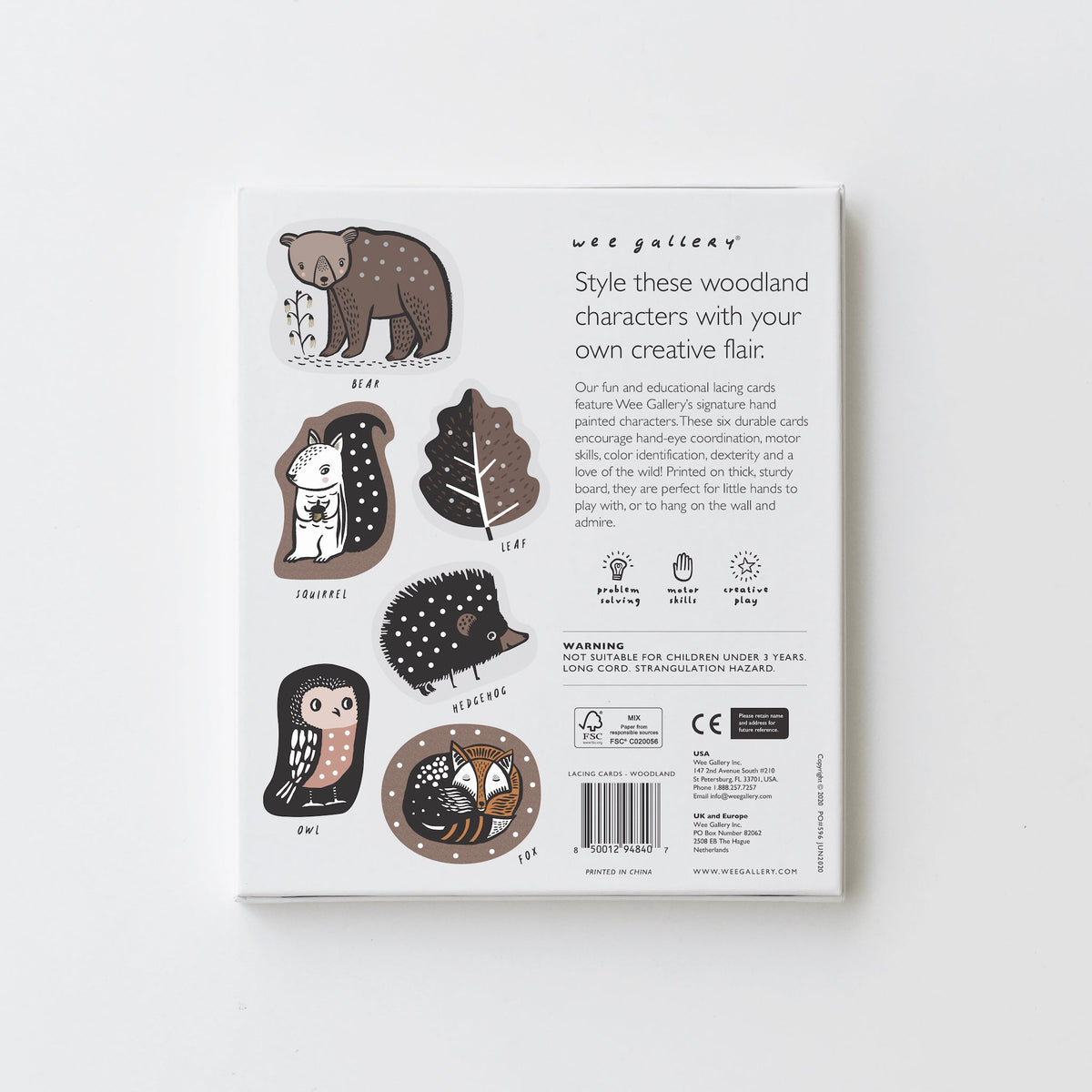 Lacing Cards - Woodland Animals - The Baby Penguin