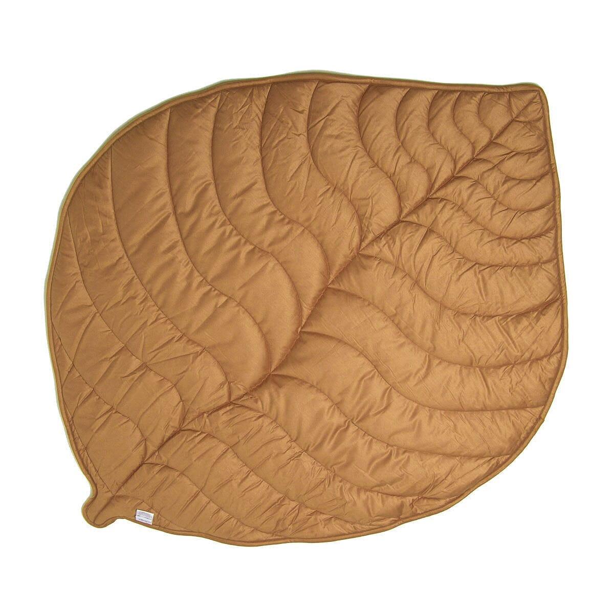 Leaf Shaped Sherpa & Cotton Baby Playmat - Camel - The Baby Penguin