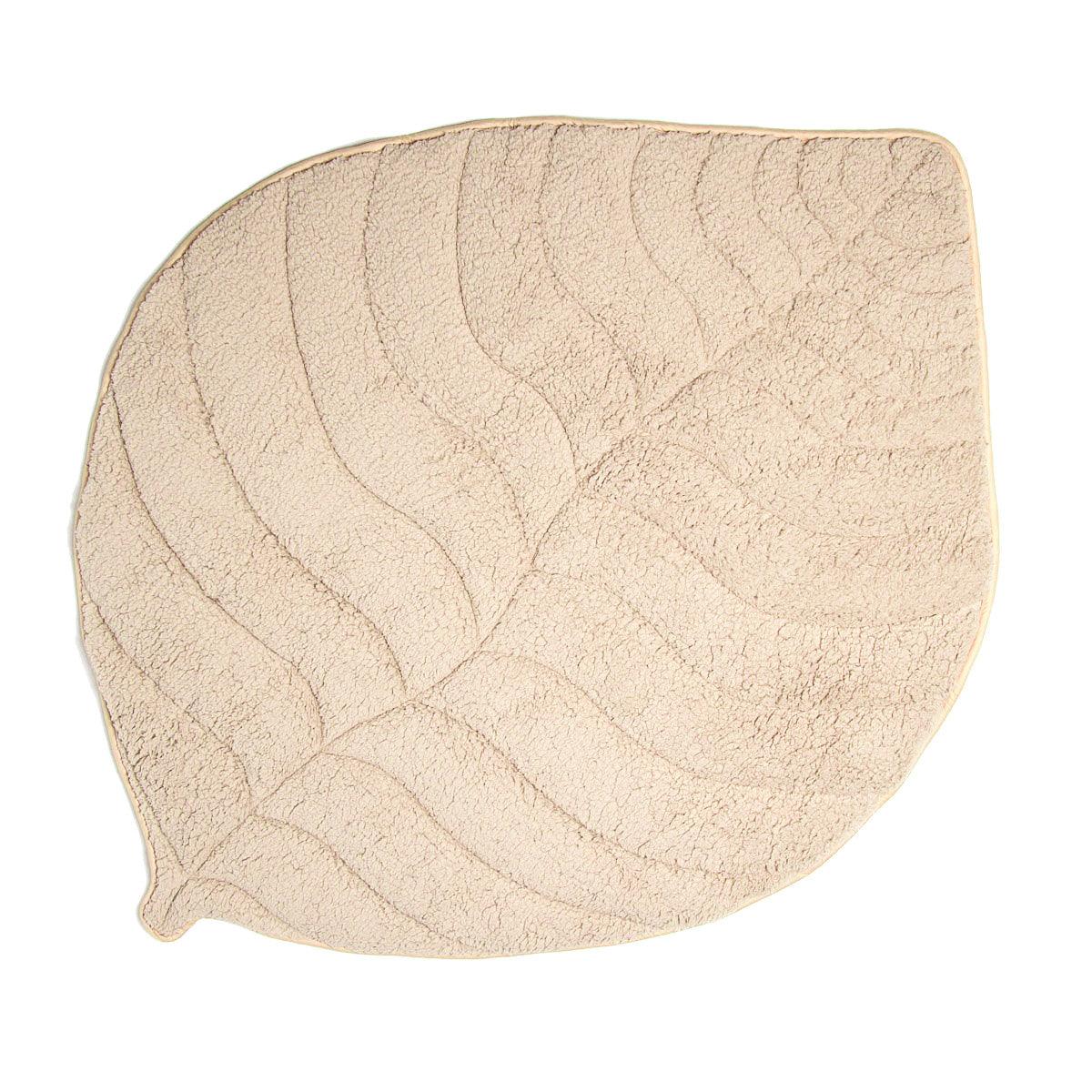 Leaf Shaped Sherpa & Cotton Baby Playmat - Ivory - The Baby Penguin