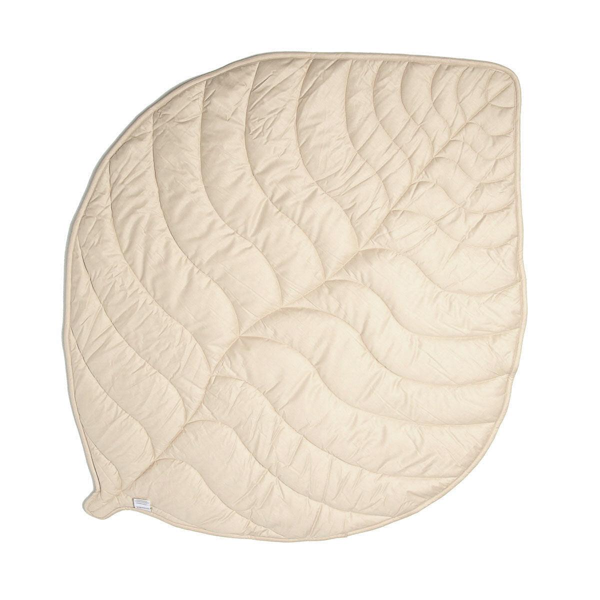 Leaf Shaped Sherpa & Cotton Baby Playmat - Ivory - The Baby Penguin
