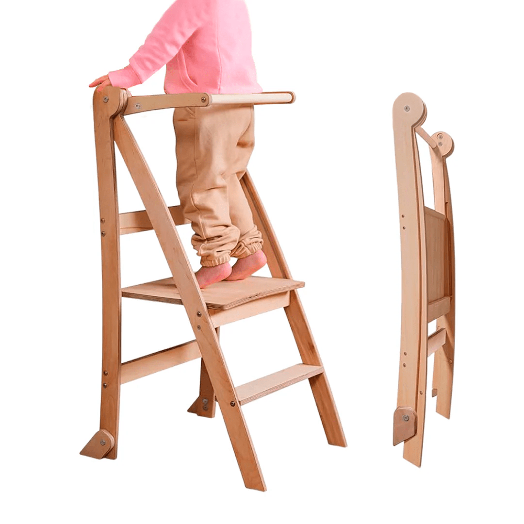 Learning Tower: Foldable Step Stool for Toddlers - Beige - The Baby Penguin