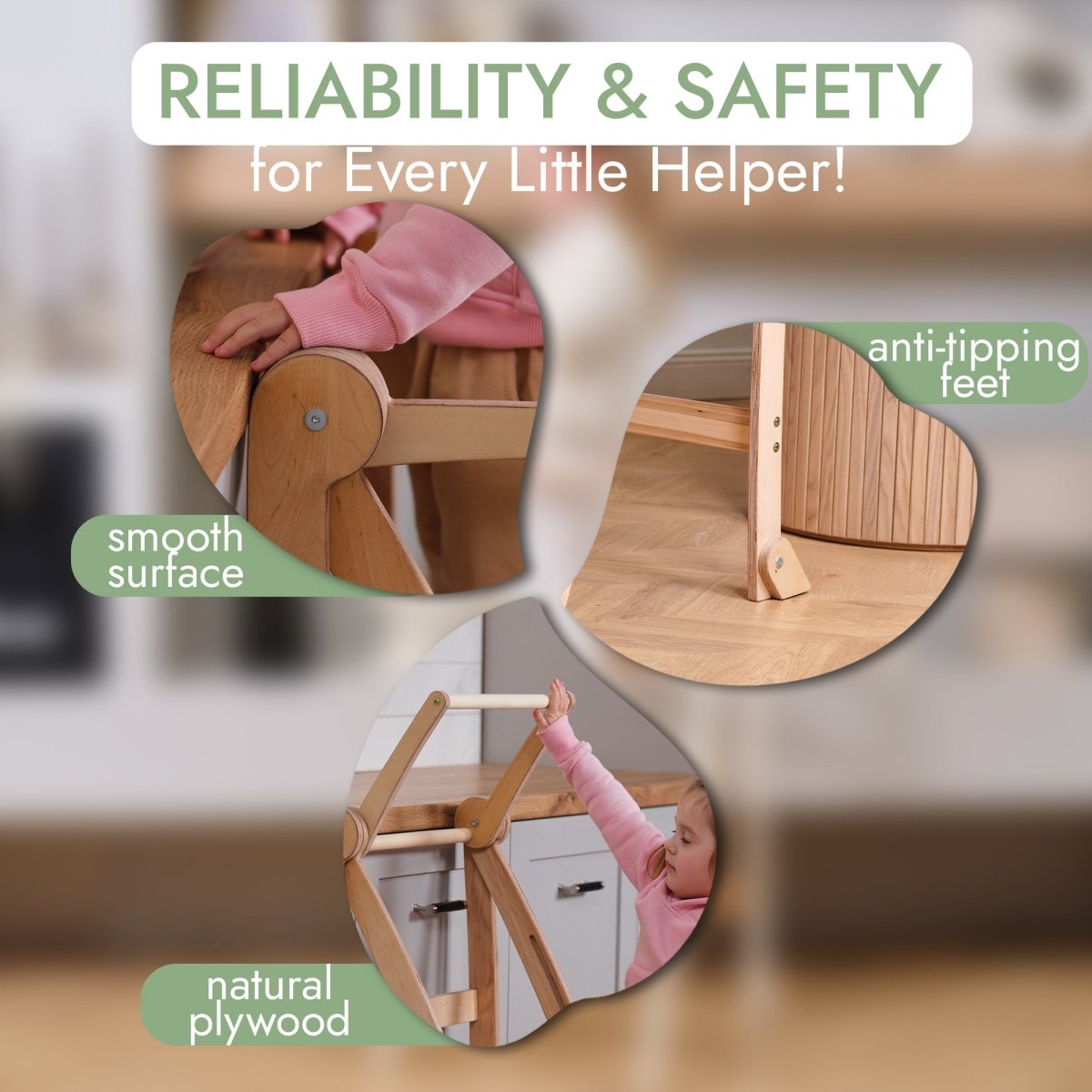 Learning Tower: Foldable Step Stool for Toddlers - Beige - The Baby Penguin
