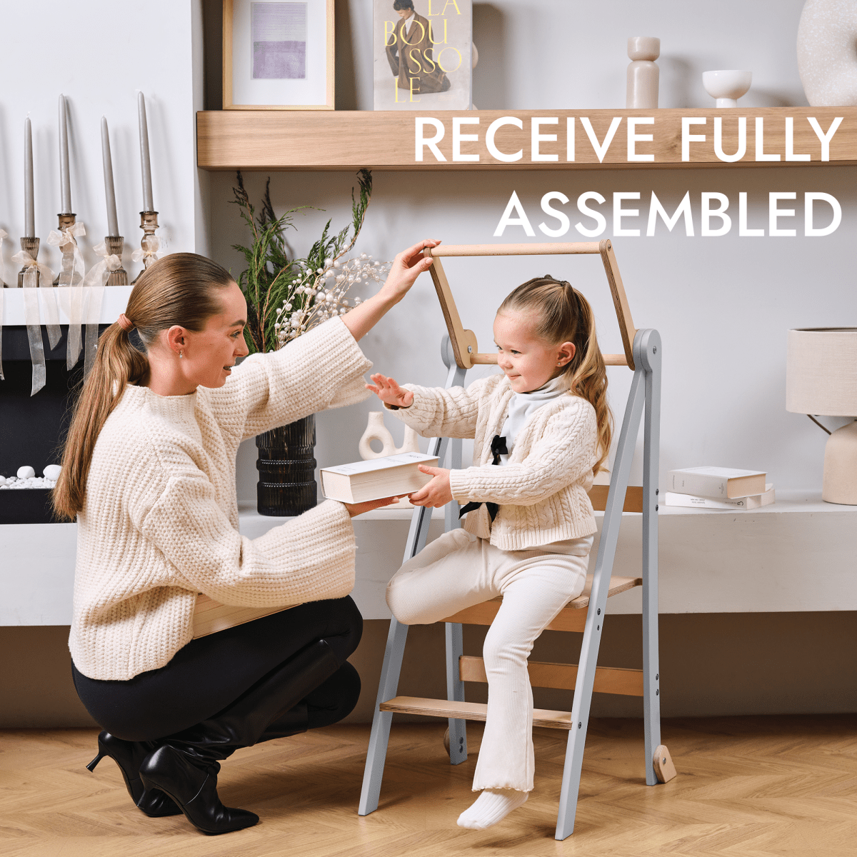 Learning Tower: Foldable Step Stool for Toddlers - Gray - The Baby Penguin
